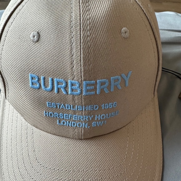 $390 NEW NWT Burberry Horseferry Motif Baseball Cap hat M soft fawn main image 5